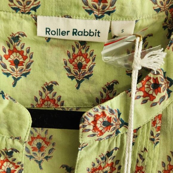 Anthropologie Roller Rabbit Top Blouse Womens Small Oversized Boho Cottagecore C - Picture 3 of 5